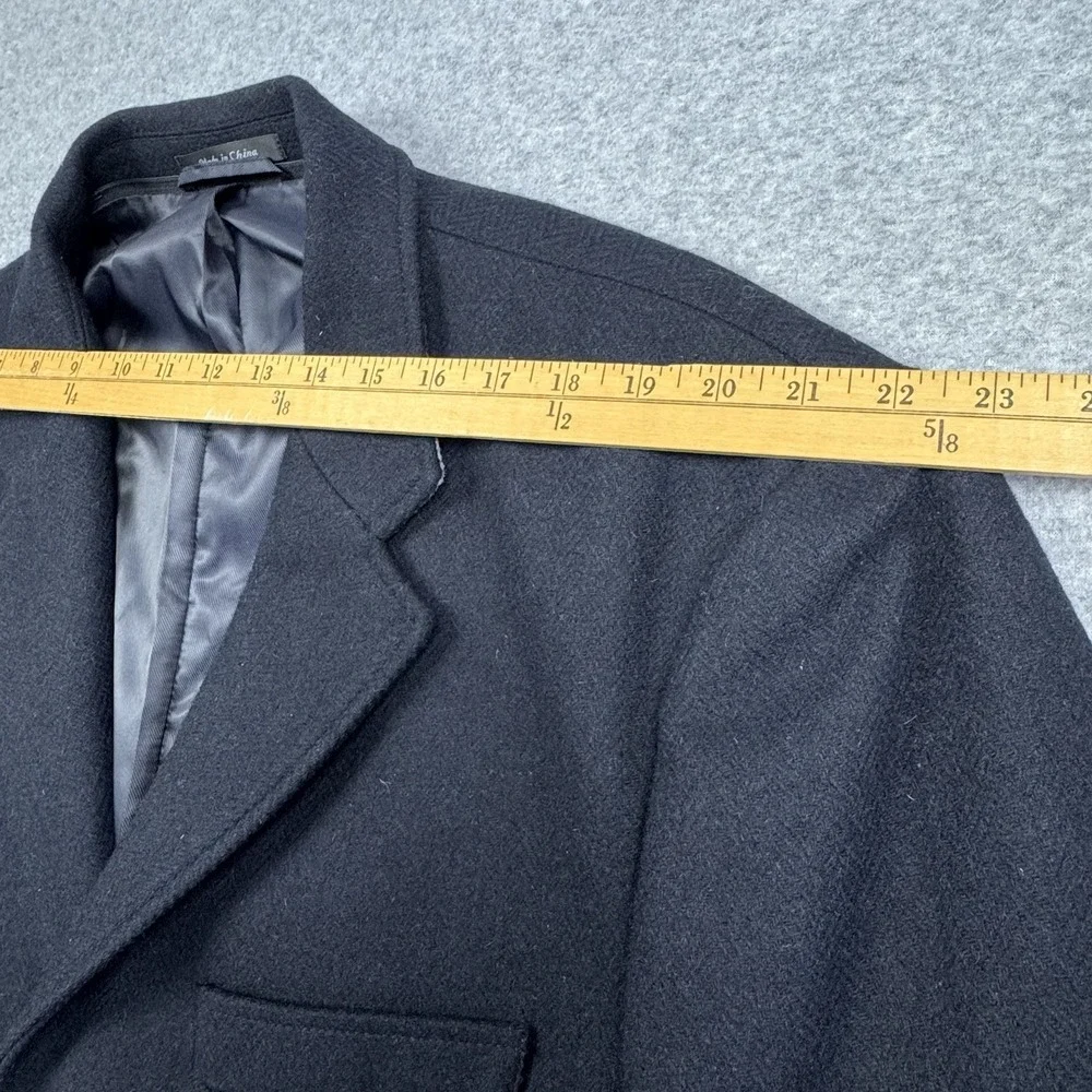 Calvin Klein Wool Blend‎ Overcoat Mens 48R Herringbone Long Coat Preppy Business